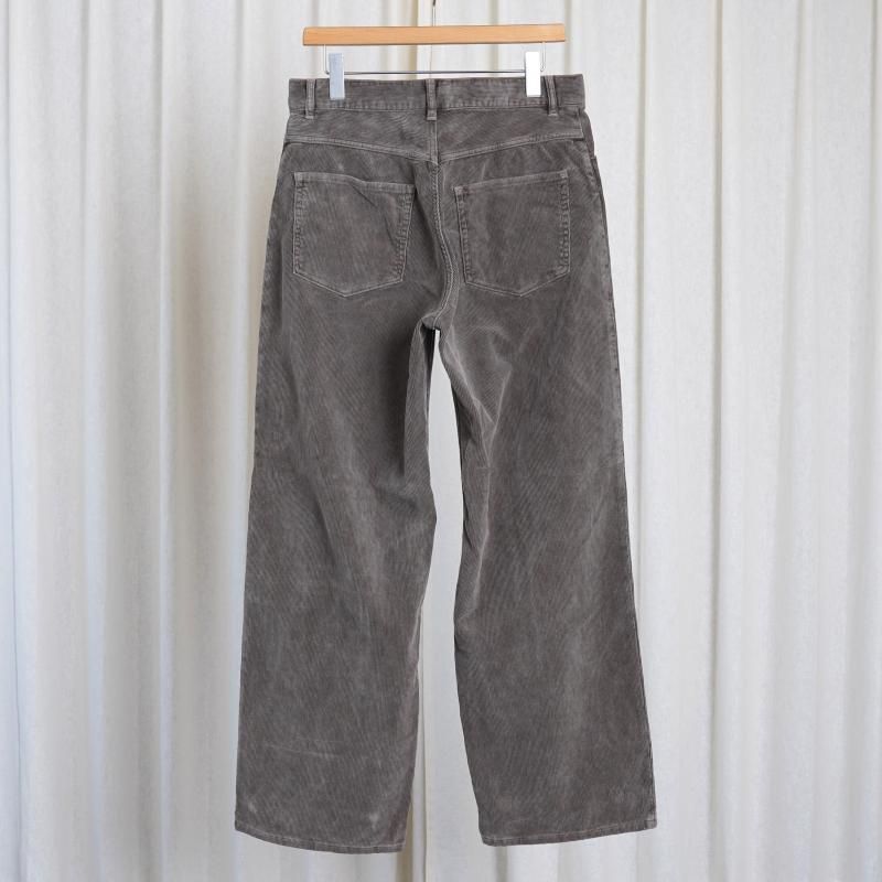 25A/WۡAURALEE ꡼ PIGMENT DYED FINX CORDUROY WIDE 5P PANTS / OLIVE BROWN