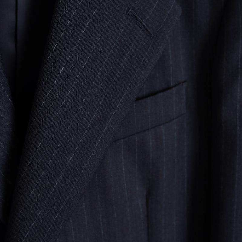 25A/WۡAURALEE ꡼ BLUEFACED WOOL JACKET / CHARCOAL NAVY STRIPE