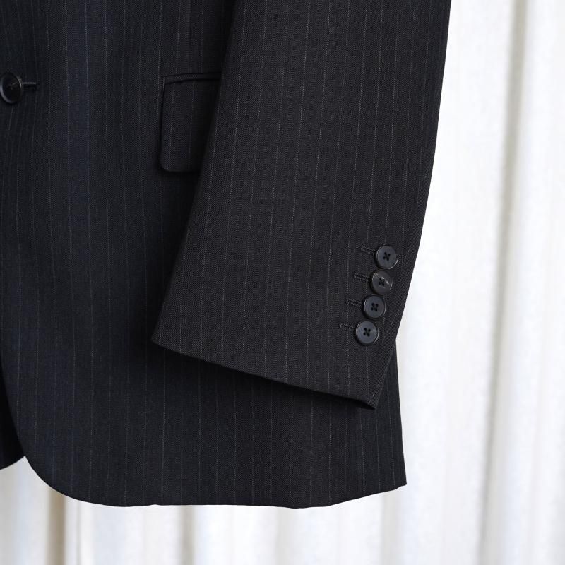 25A/WۡAURALEE ꡼ BLUEFACED WOOL JACKET / CHARCOAL NAVY STRIPE