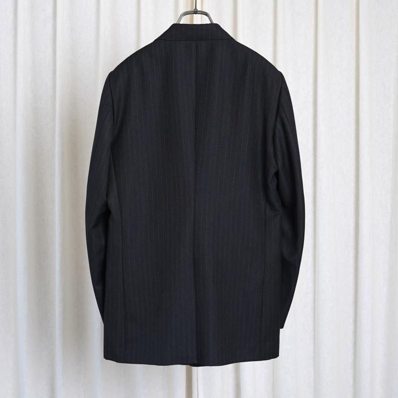 25A/WۡAURALEE ꡼ BLUEFACED WOOL JACKET / CHARCOAL NAVY STRIPE