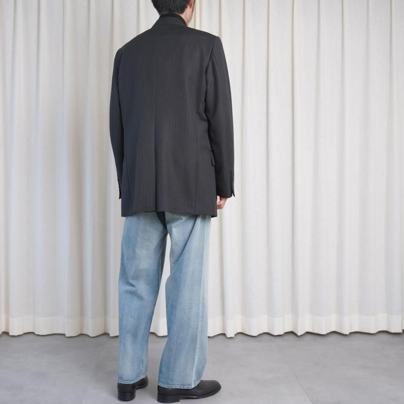 25A/WۡAURALEE ꡼ BLUEFACED WOOL JACKET / CHARCOAL NAVY STRIPE