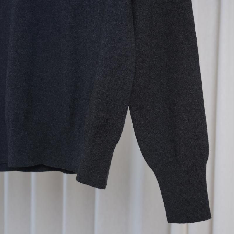 25A/WۡAURALEE ꡼ HIGH TWIST WOOL KNIT V-NECK P/O / CHARCOAL