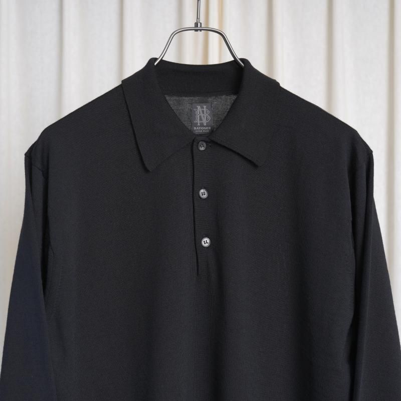BATONER バトナー】 SUPERIOR MERINO POLO / BLACK - Avelia ONLINE STORE
