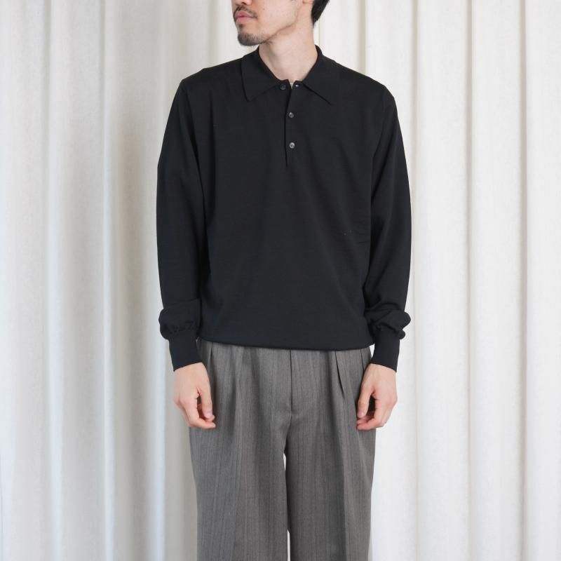 25A/WۡBATONER Хȥʡ SUPERIOR MERINO POLO / BLACK