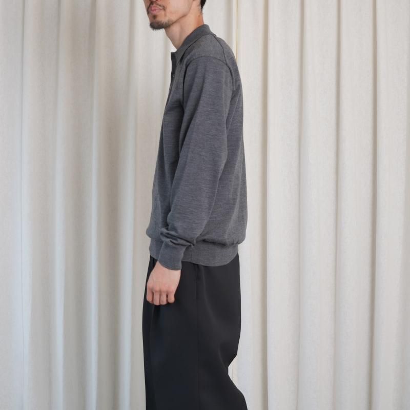 25A/WۡBATONER Хȥʡ SUPERIOR MERINO POLO / MIDDLE GRAY