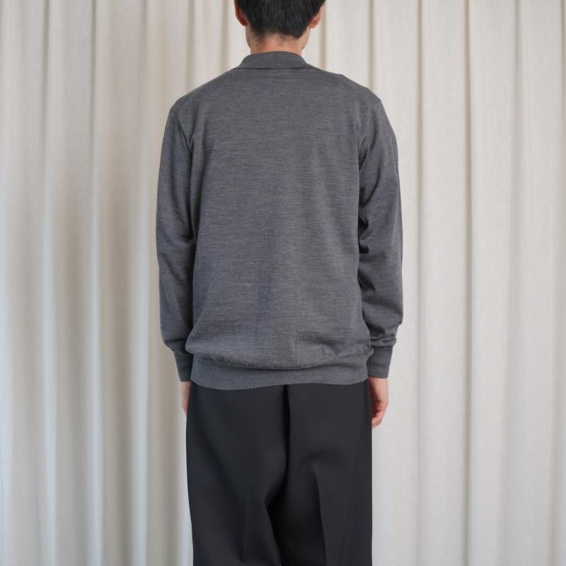 25A/WۡBATONER Хȥʡ SUPERIOR MERINO POLO / MIDDLE GRAY