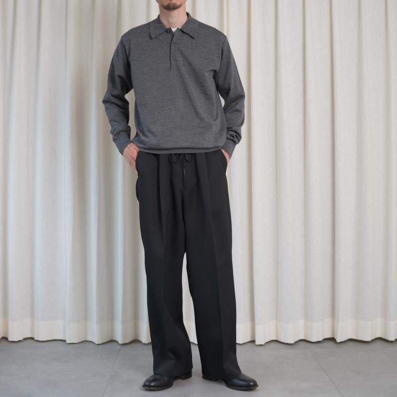 25A/WۡBATONER Хȥʡ SUPERIOR MERINO POLO / MIDDLE GRAY