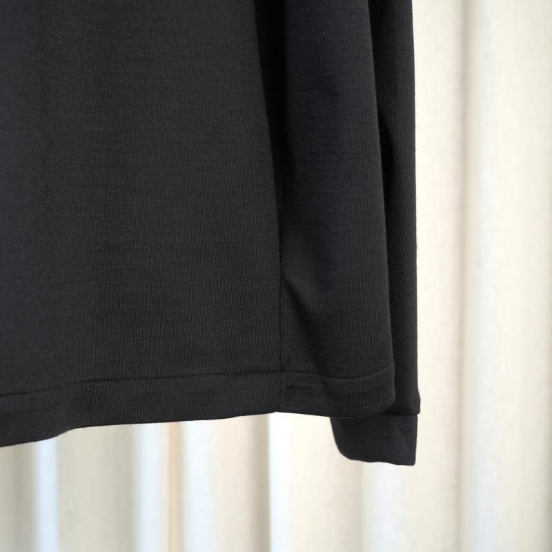 25A/WۡTHE RERACS 饯 ITALIAN COLLAR RAGLAN POLO SHIRT L/S / BLACK
