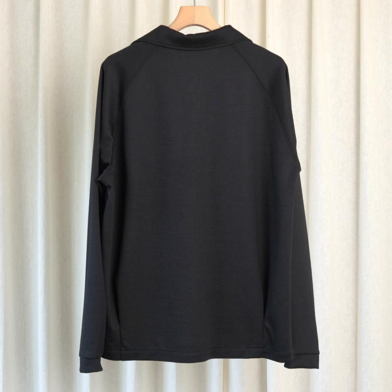 25A/WۡTHE RERACS 饯 ITALIAN COLLAR RAGLAN POLO SHIRT L/S / BLACK
