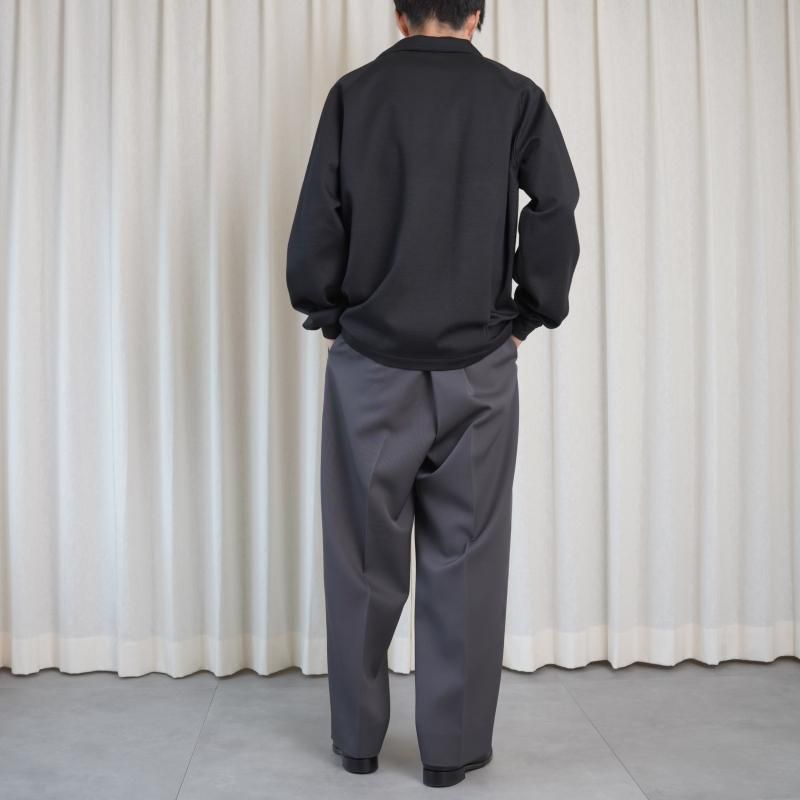 25A/WۡTHE RERACS 饯 ITALIAN COLLAR RAGLAN POLO SHIRT L/S / BLACK