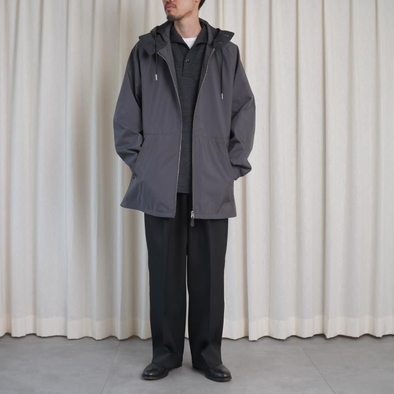 25A/WۡTHE RERACS 饯 ITALIAN COLLAR RAGLAN POLO SHIRT L/S / CHARCOAL GRAY