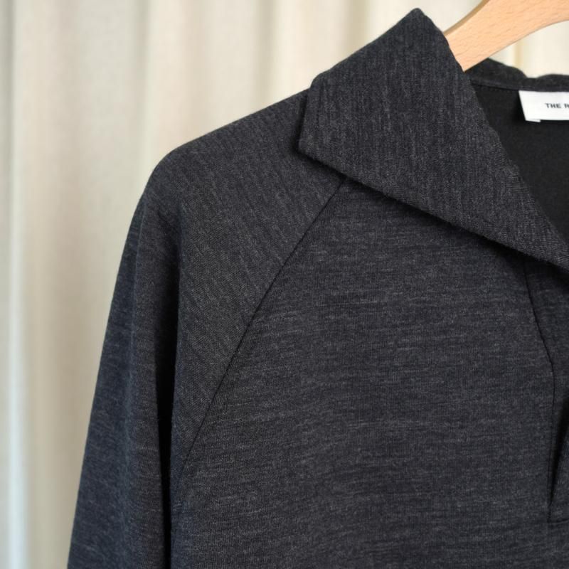 25A/WۡTHE RERACS 饯 ITALIAN COLLAR RAGLAN POLO SHIRT L/S / CHARCOAL GRAY