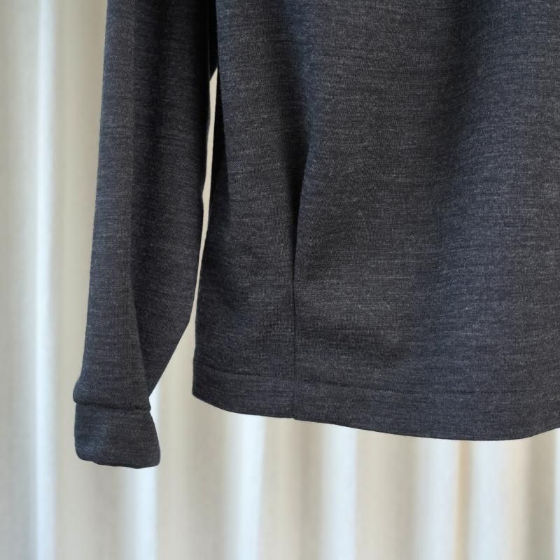 25A/WۡTHE RERACS 饯 ITALIAN COLLAR RAGLAN POLO SHIRT L/S / CHARCOAL GRAY