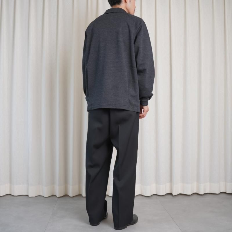 25A/WۡTHE RERACS 饯 ITALIAN COLLAR RAGLAN POLO SHIRT L/S / CHARCOAL GRAY