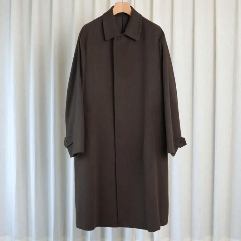 25A/WۡAURALEE ꡼ BABY CAMEL FLANNEL COAT / DARK BROWN