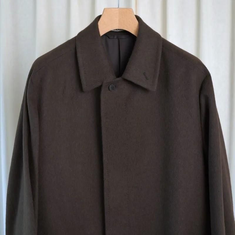 25A/WۡAURALEE ꡼ BABY CAMEL FLANNEL COAT / DARK BROWN