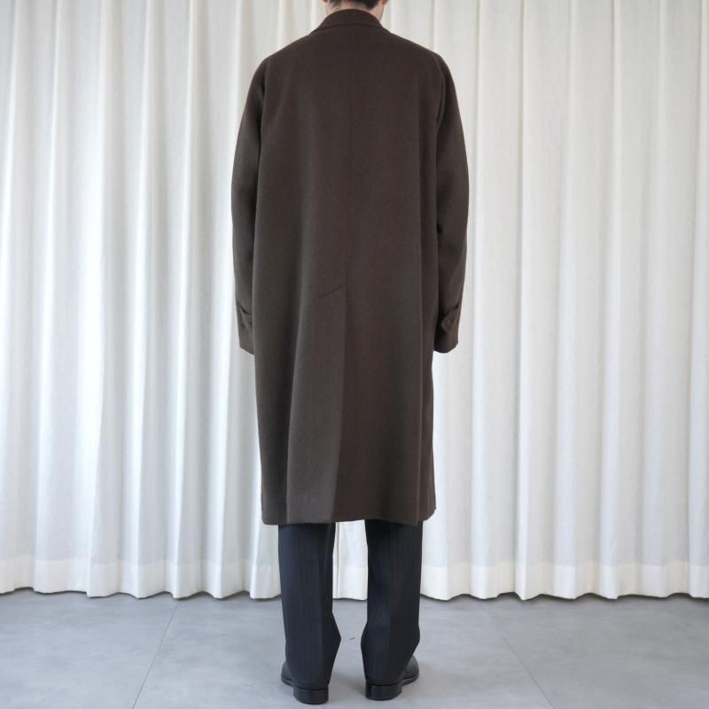 25A/WۡAURALEE ꡼ BABY CAMEL FLANNEL COAT / DARK BROWN