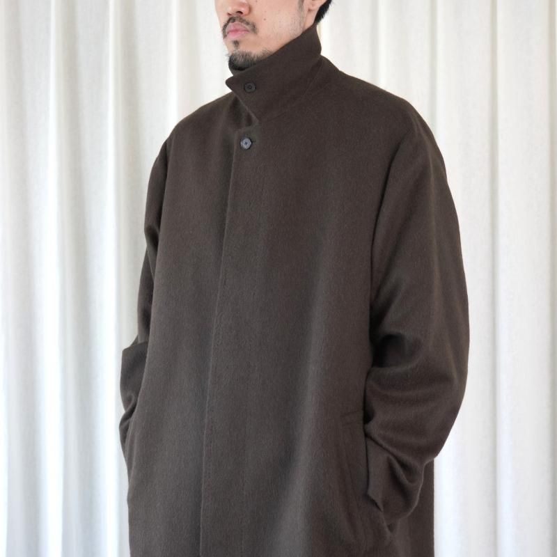 25A/WۡAURALEE ꡼ BABY CAMEL FLANNEL COAT / DARK BROWN