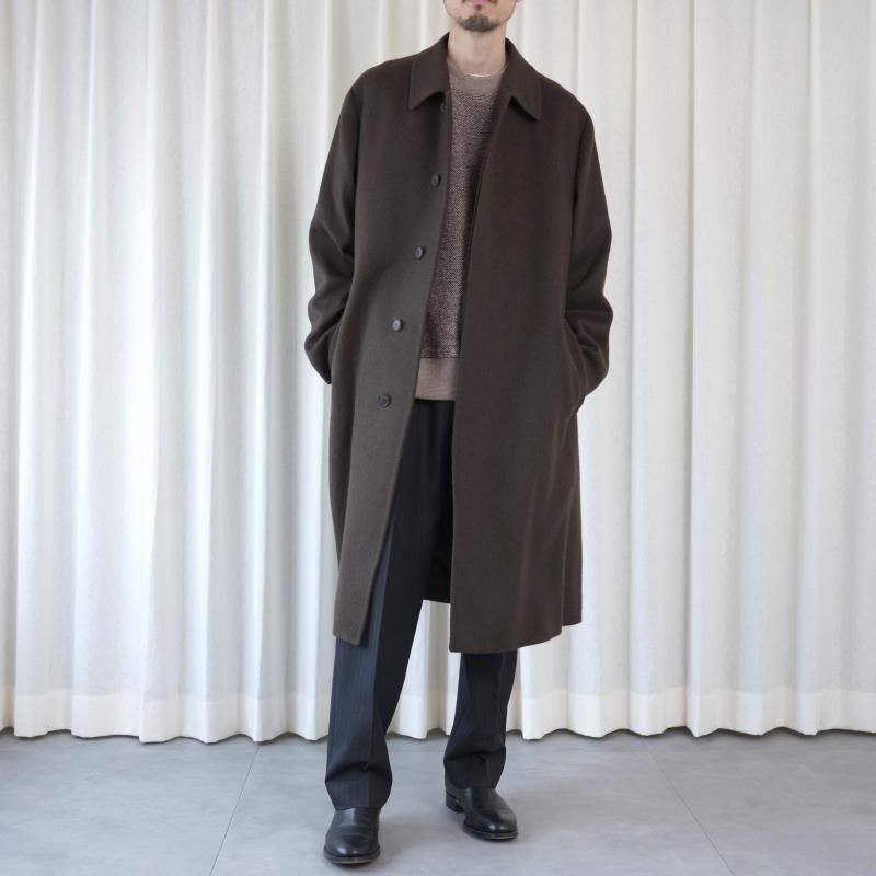 25A/WۡAURALEE ꡼ BABY CAMEL FLANNEL COAT / DARK BROWN