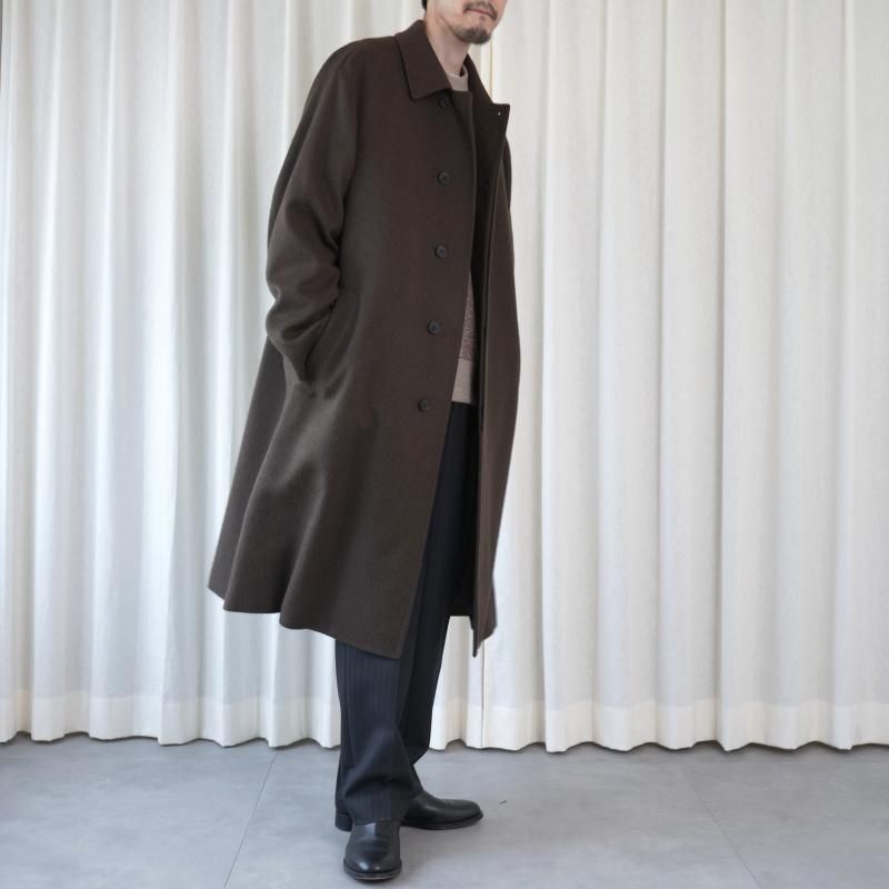 25A/WۡAURALEE ꡼ BABY CAMEL FLANNEL COAT / DARK BROWN