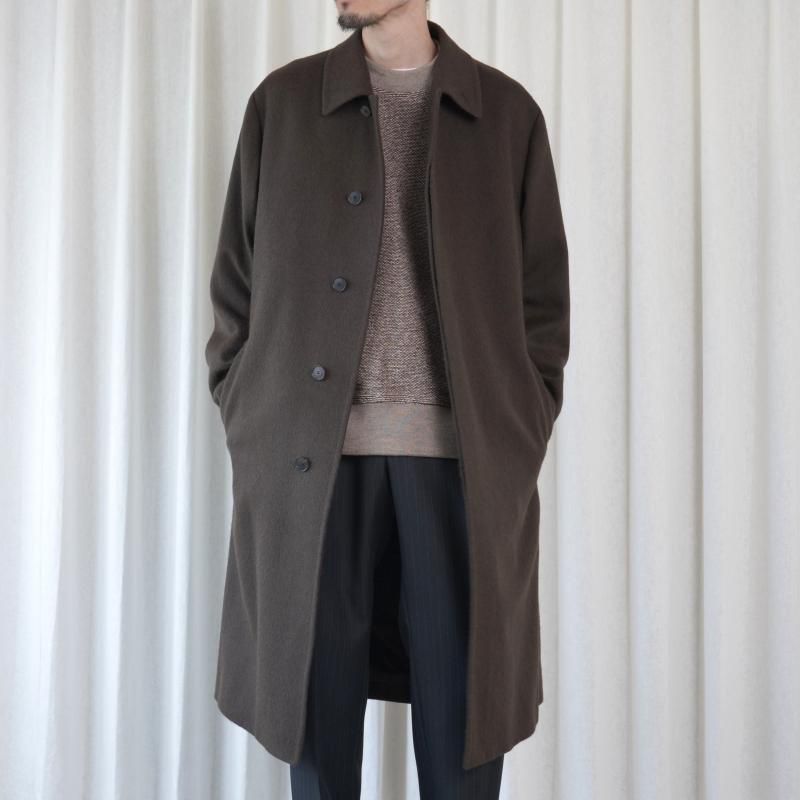 25A/WۡAURALEE ꡼ BABY CAMEL FLANNEL COAT / DARK BROWN