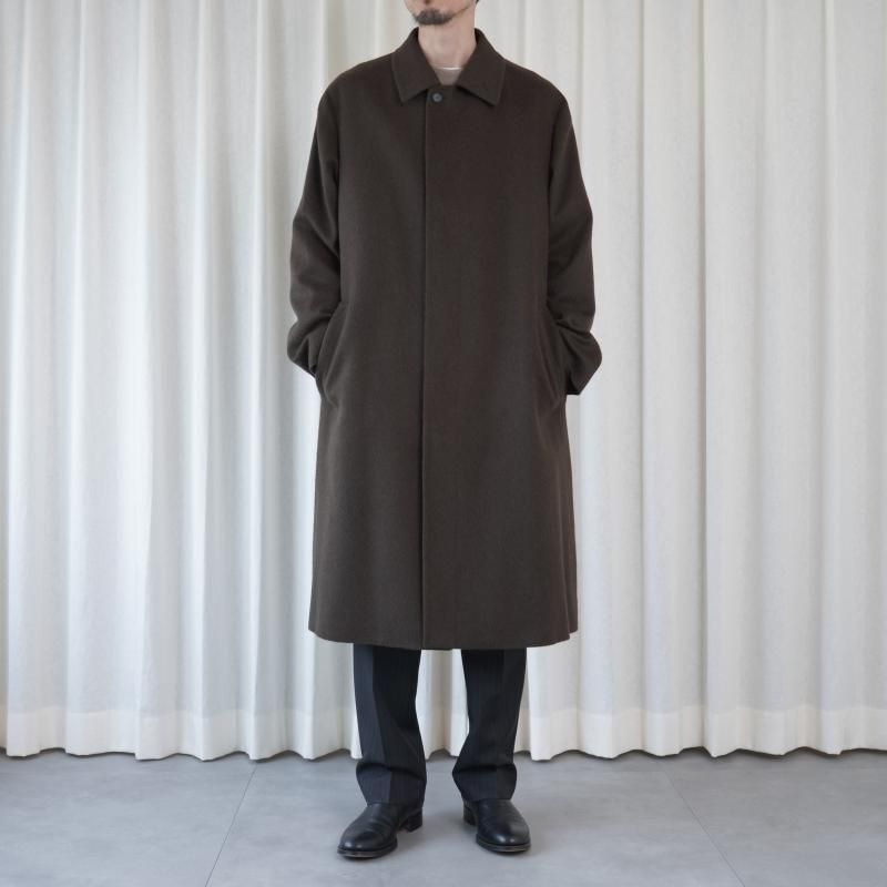 25A/WۡAURALEE ꡼ BABY CAMEL FLANNEL COAT / DARK BROWN