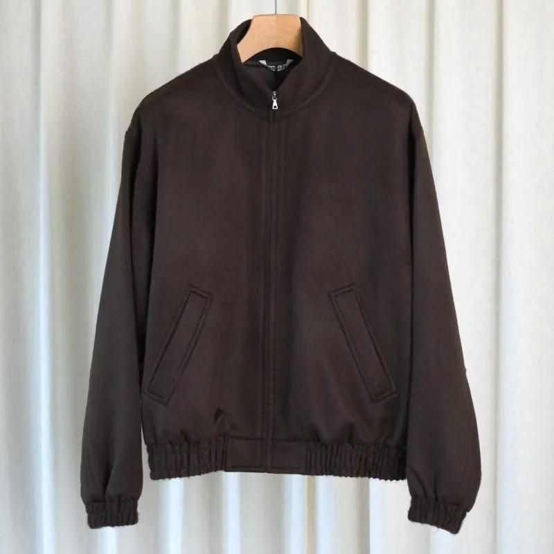 25A/WۡAURALEE ꡼ BABY CAMEL FLANNEL ZIP BLOUSON / DARK BROWN