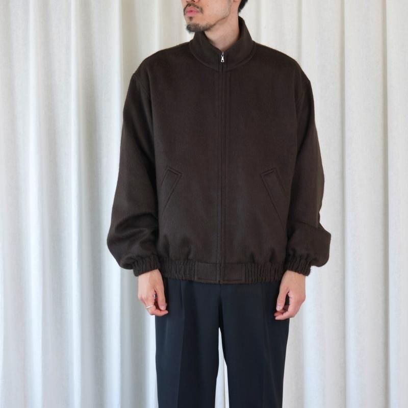 25A/WۡAURALEE ꡼ BABY CAMEL FLANNEL ZIP BLOUSON / DARK BROWN