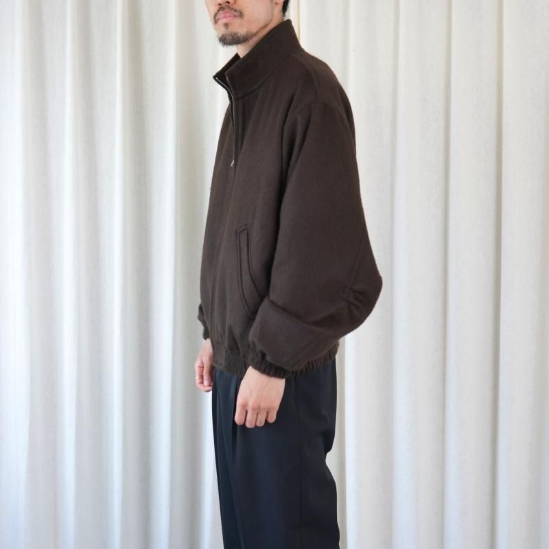 25A/WۡAURALEE ꡼ BABY CAMEL FLANNEL ZIP BLOUSON / DARK BROWN