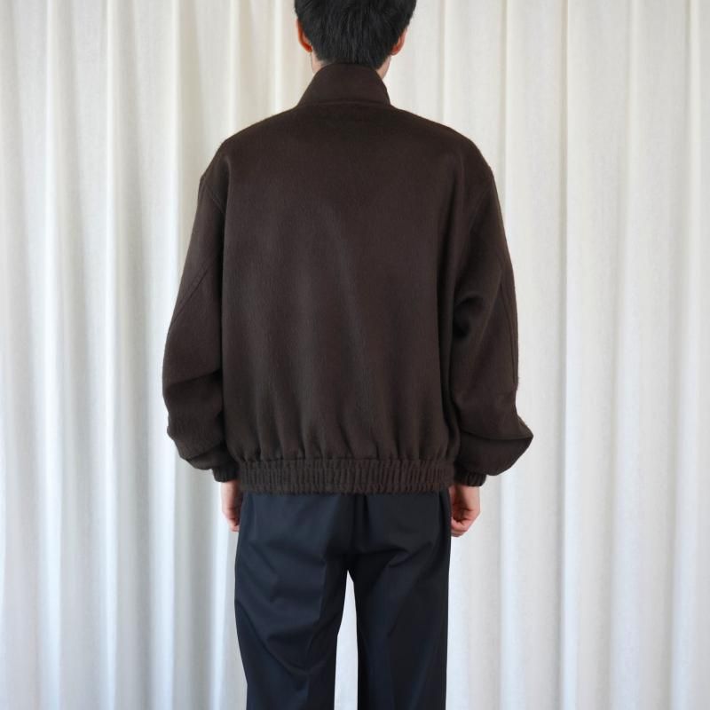 25A/WۡAURALEE ꡼ BABY CAMEL FLANNEL ZIP BLOUSON / DARK BROWN