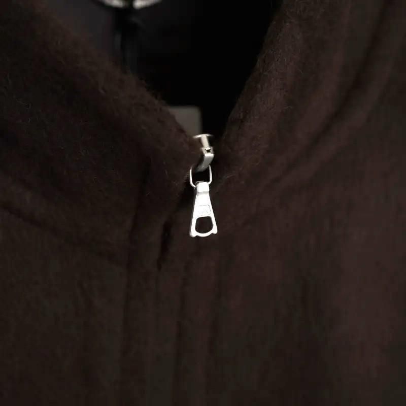 25A/WۡAURALEE ꡼ BABY CAMEL FLANNEL ZIP BLOUSON / DARK BROWN