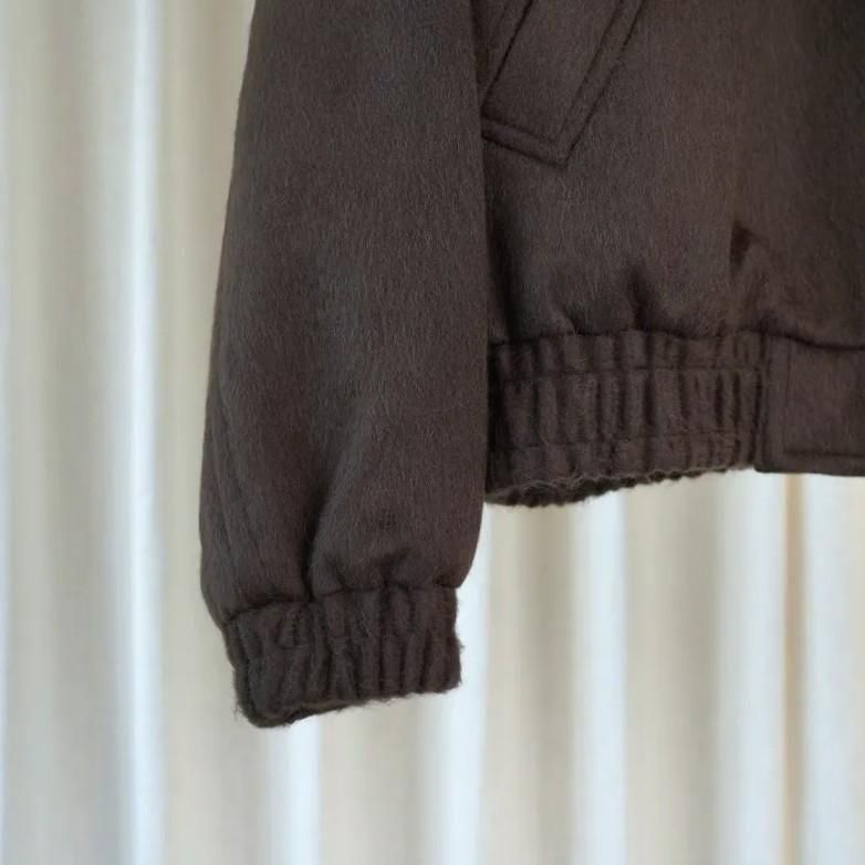 25A/WۡAURALEE ꡼ BABY CAMEL FLANNEL ZIP BLOUSON / DARK BROWN