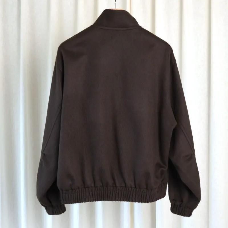 25A/WۡAURALEE ꡼ BABY CAMEL FLANNEL ZIP BLOUSON / DARK BROWN