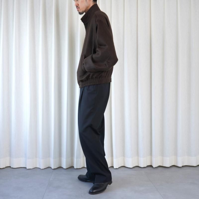 25A/WۡAURALEE ꡼ BABY CAMEL FLANNEL ZIP BLOUSON / DARK BROWN