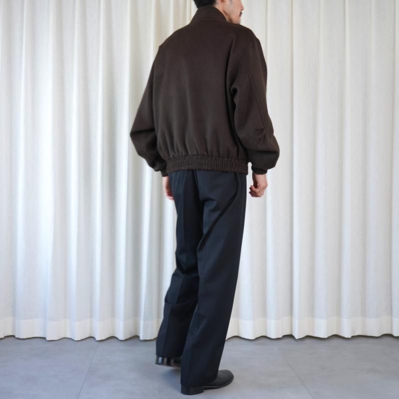 25A/WۡAURALEE ꡼ BABY CAMEL FLANNEL ZIP BLOUSON / DARK BROWN