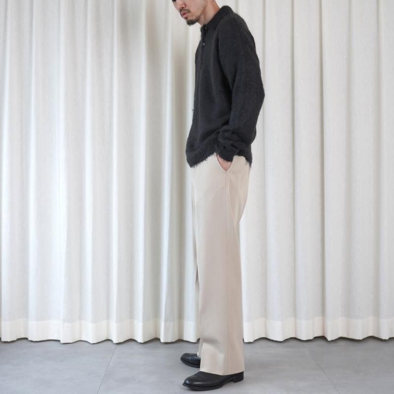 25A/WۡAURALEE ꡼ BRUSHED SUPER KID MOHAIR KNIT POLO / INK BLACK
