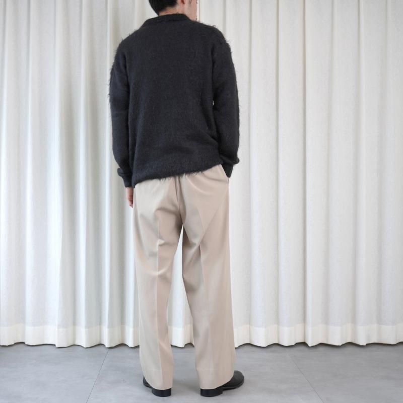 25A/WۡAURALEE ꡼ BRUSHED SUPER KID MOHAIR KNIT POLO / INK BLACK
