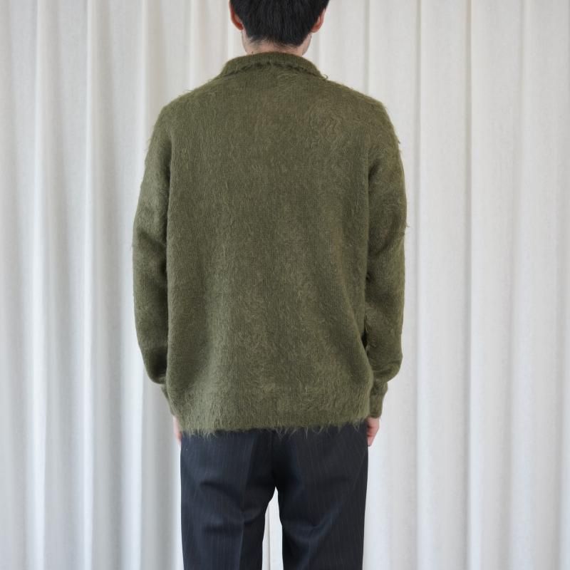 25A/WۡAURALEE ꡼ BRUSHED SUPER KID MOHAIR KNIT POLO / OLIVE
