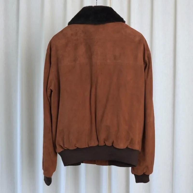 25A/WۡAURALEE ꡼ GOAT SUEDE ZIP BLOUSON / DARK BROWN