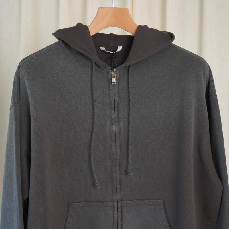 25A/WۡAURALEE ꡼ PRODUCT DYED PIMA LIGHT SWEAT ZIP PARKA / INK BLACK