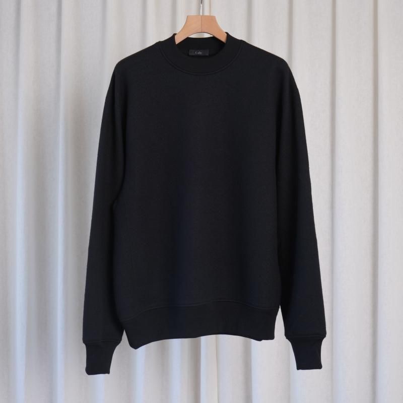 25A/WۡCale   SUPER120's AIR WOOL CREWNECK SWEAT / BLACK