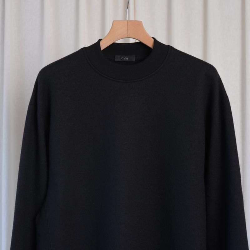 25A/WۡCale   SUPER120's AIR WOOL CREWNECK SWEAT / BLACK