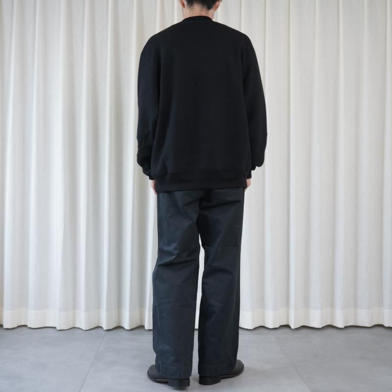 25A/WۡCale   SUPER120's AIR WOOL CREWNECK SWEAT / BLACK