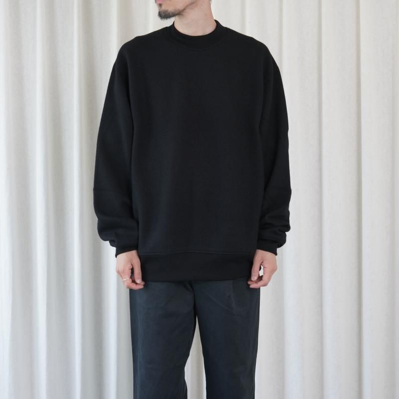 25A/WۡCale   SUPER120's AIR WOOL CREWNECK SWEAT / BLACK