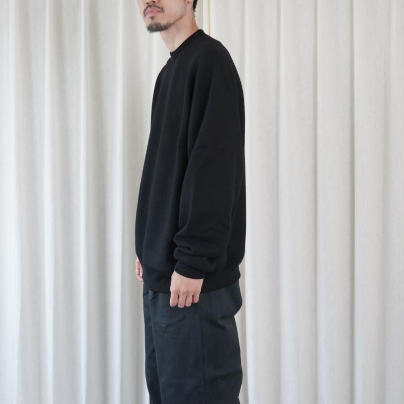 25A/WۡCale   SUPER120's AIR WOOL CREWNECK SWEAT / BLACK