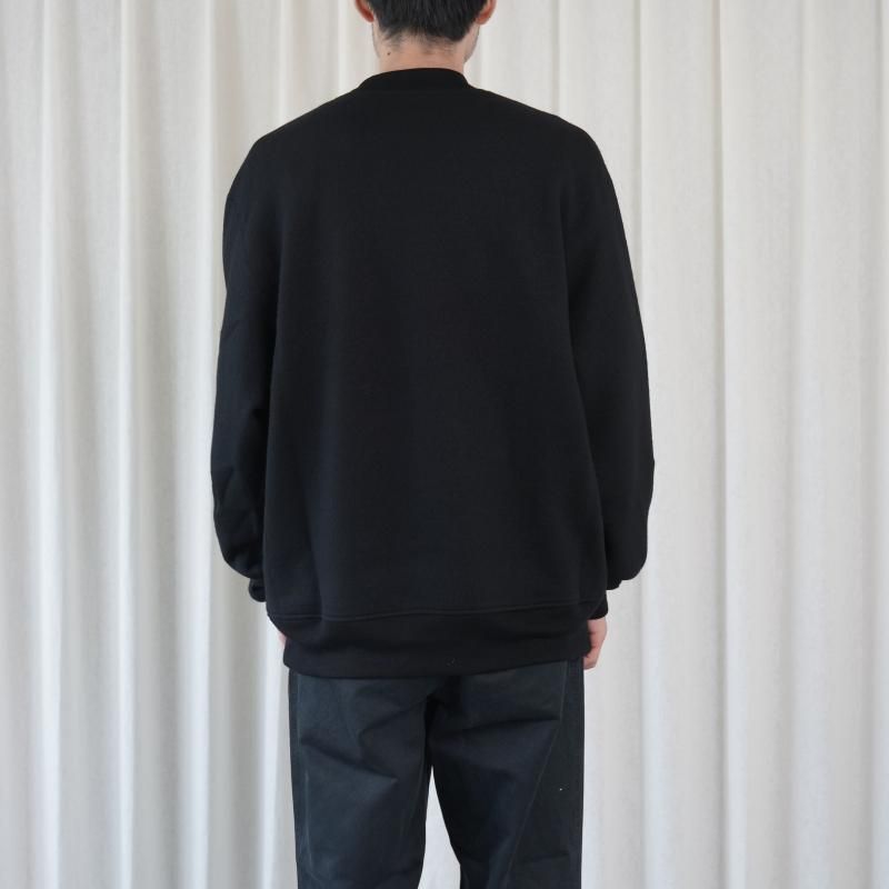 25A/WۡCale   SUPER120's AIR WOOL CREWNECK SWEAT / BLACK