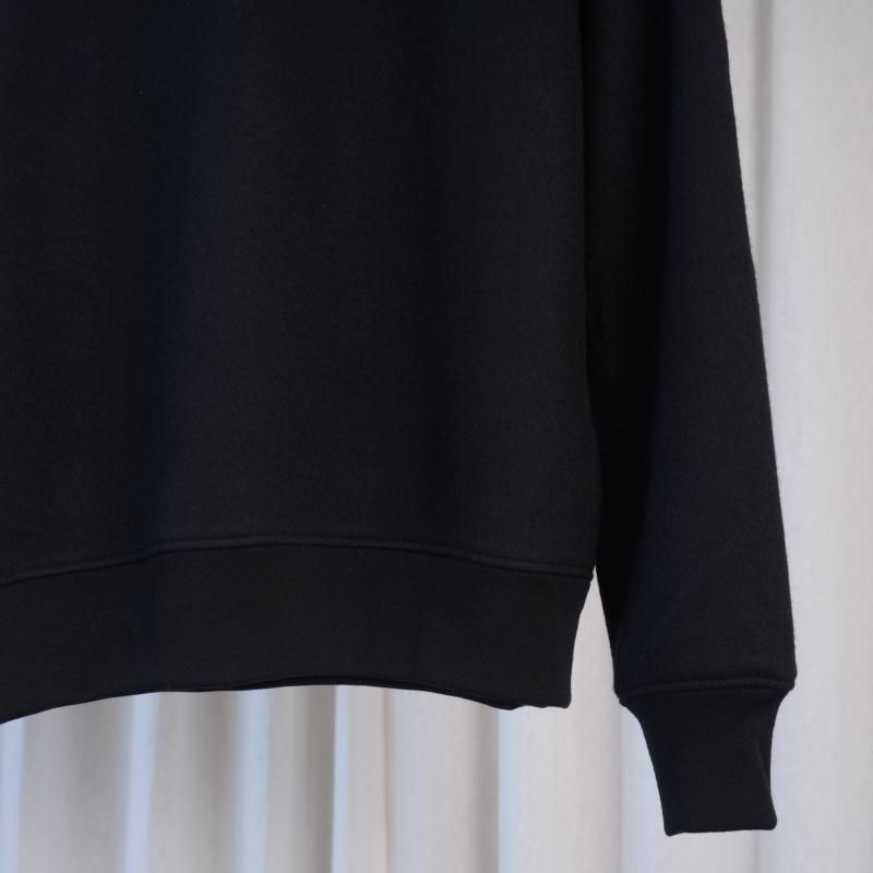 25A/WۡCale   SUPER120's AIR WOOL CREWNECK SWEAT / BLACK