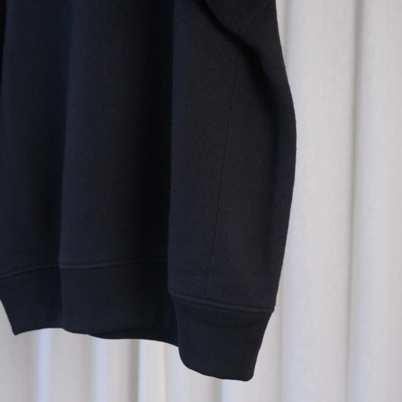 25A/WۡCale   SUPER120's AIR WOOL CREWNECK SWEAT / BLACK