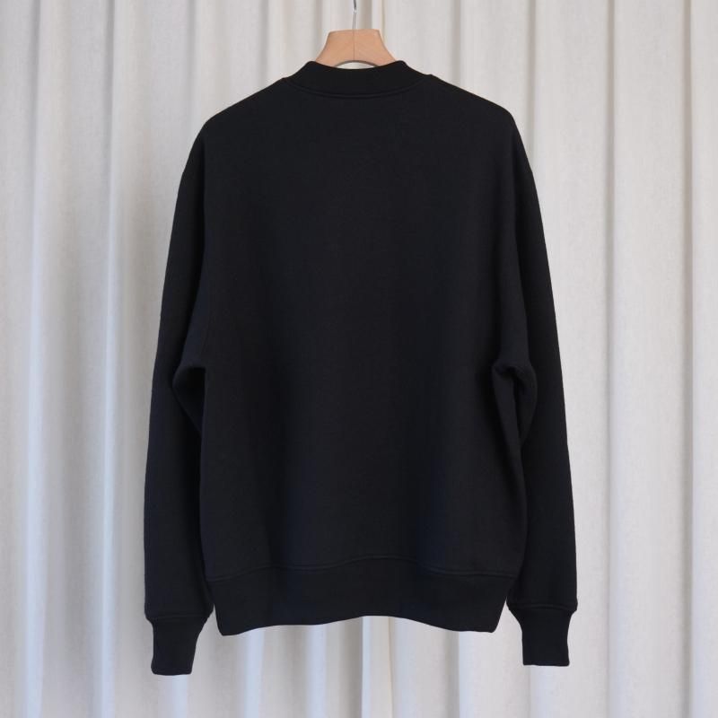 25A/WۡCale   SUPER120's AIR WOOL CREWNECK SWEAT / BLACK