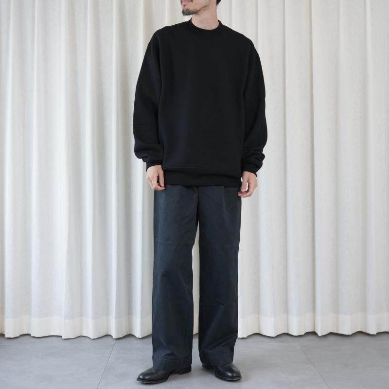 25A/WۡCale   SUPER120's AIR WOOL CREWNECK SWEAT / BLACK